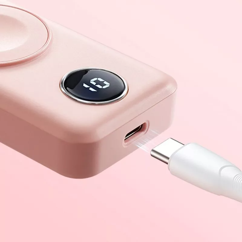 Power bank sem fios Joyroom JR-WQW01 2000mAh 3W para Apple Watch Rosa
