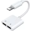 Adaptador divisor de áudio e carregamento Joyroom Lightning para 2x Lightning Branco (S-Y104)
