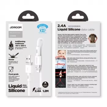 Cabo Joyroom Lightning - USB 2,4A, 1,2m, branco (S-1224N2)