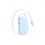 Power bank Joyroom com visor digital, 10000 mAh, 35W PD, cabos tipo lanyard 2x Type-C retráteis integrados (0,7m), azul (JR-PR2L)