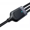 Cabo de carregamento múltiplo 3-em-1 JOYROOM S-1T3018A18 USB-A para USB-C/Micro-USB/Lightning, 30 cm nylon trançado, 3.5A, preto