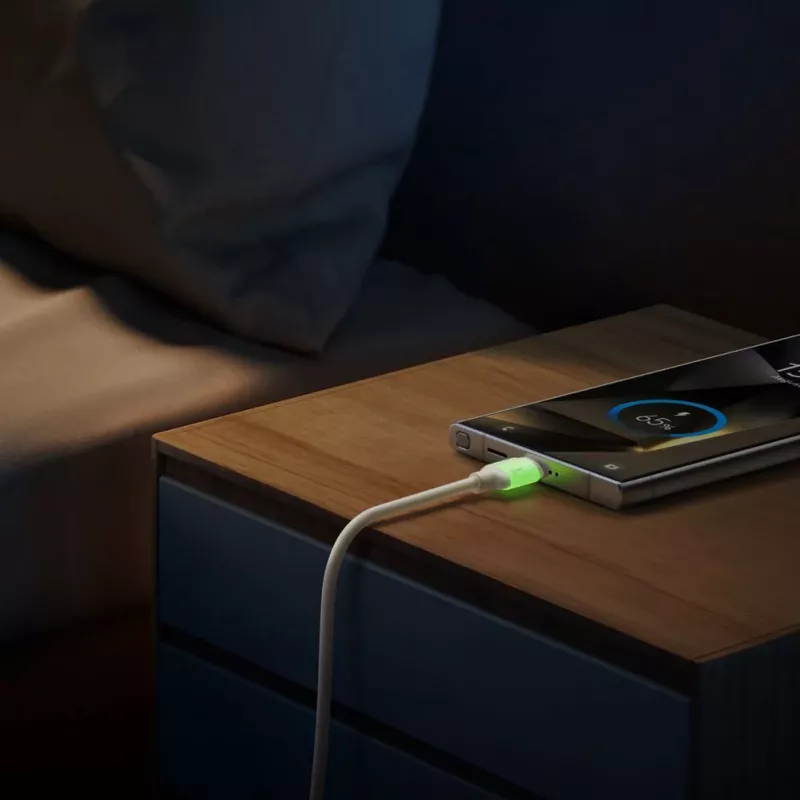 Cabo JOYROOM S-A53 USB-A para USB-C com ponta fluorescente 1,2 m Bege