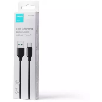 JOYROOM S-UC027A9 cabo USB-A para USB-C 2M preto 3A carregamento rápido e sincronização de dados