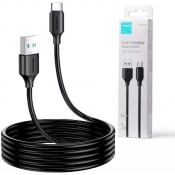 JOYROOM S-UC027A9 cabo USB-A para USB-C 2M preto 3A carregamento rápido e sincronização de dados
