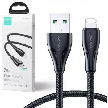 Cabo trançado JOYROOM S-UL012A11 USB-A para Lightning 1,2 m preto