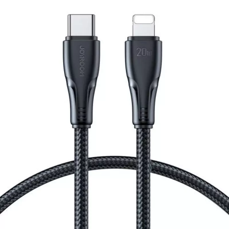 Cabo de carregamento rápido e dados Joyroom Surpass Series USB-C para Lightning 20W PD, 1,2m, preto (S-CL020A11)