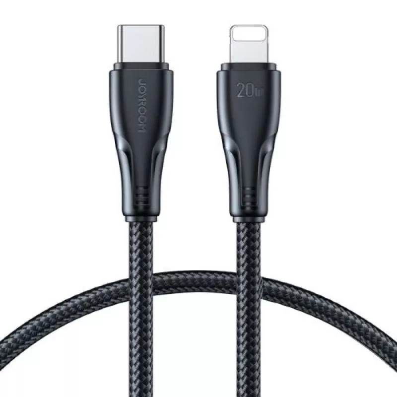 Cabo de carregamento rápido e dados Joyroom Surpass Series USB-C para Lightning 20W PD, 1,2m, preto (S-CL020A11)
