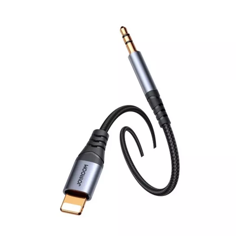 Cabo adaptador de áudio JOYROOM SY-A06 Lightning para 3,5 mm, 1,2 m, preto
