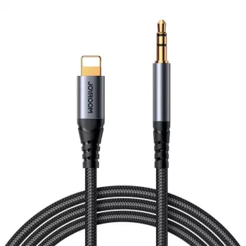 Cabo adaptador de áudio JOYROOM SY-A06 Lightning para 3,5 mm, 1,2 m, preto