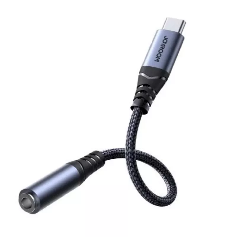 Joyroom SY-C01 Adaptador de áudio USB-C para 3,5 mm com carregamento PD de 60 W, 0,14 m, Preto