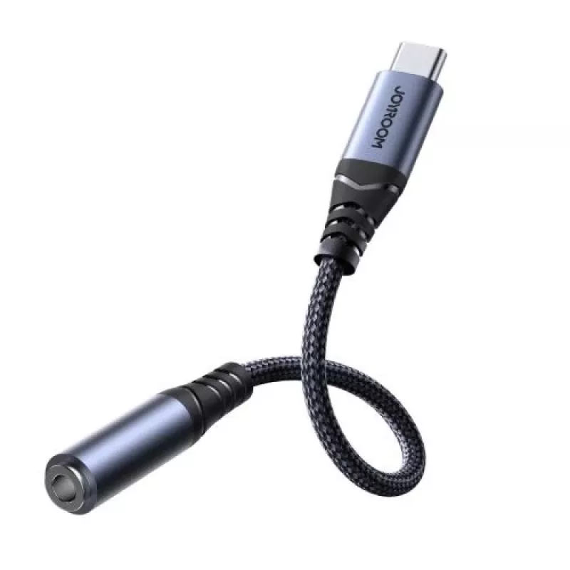Joyroom SY-C01 Adaptador de áudio USB-C para 3,5 mm com carregamento PD de 60 W, 0,14 m, Preto