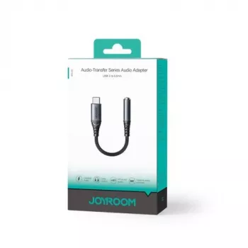 Joyroom SY-C01 Adaptador de áudio USB-C para 3,5 mm com carregamento PD de 60 W, 0,14 m, Preto