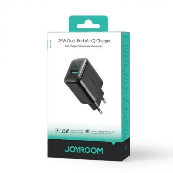 Joyroom carregador de viagem C+U PD 25W SFC PPS preto (JR-TCF13-BLK)