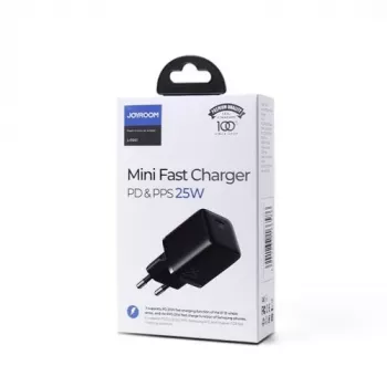 Carregador de viagem Joyroom Mini Type-C, PPS, PD 25W, preto EU (L-P251)
