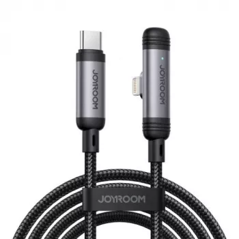 JOYROOM Type-C para Lightning cabo EnjoyX Series 90° A56, 30W, 480Mbps, 1,2m, preto (S-A56)
