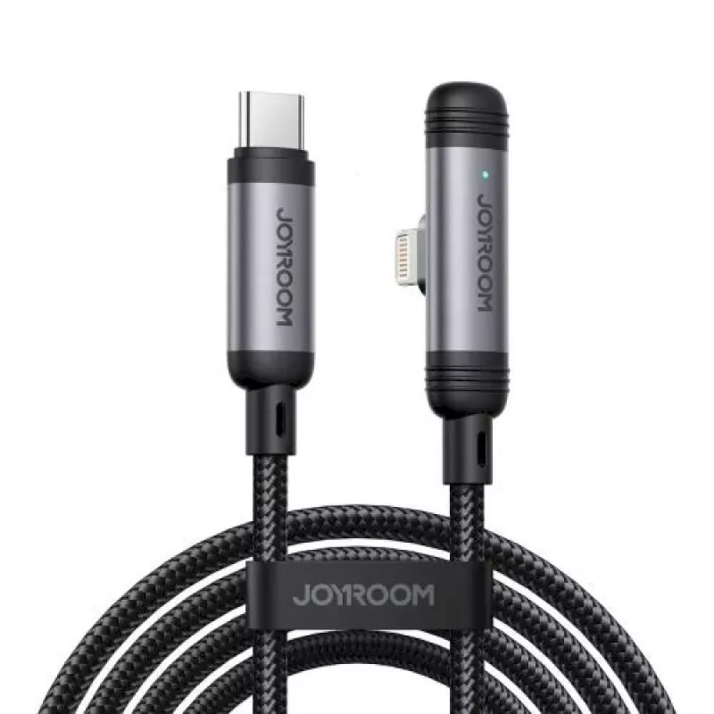 JOYROOM Type-C para Lightning cabo EnjoyX Series 90° A56, 30W, 480Mbps, 1,2m, preto (S-A56)