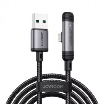 Cabo Joyroom USB-A para Lightning série EnjoyX 90 graus A56, 3A, 480Mbps, 1,2 m, preto (S-A56)
