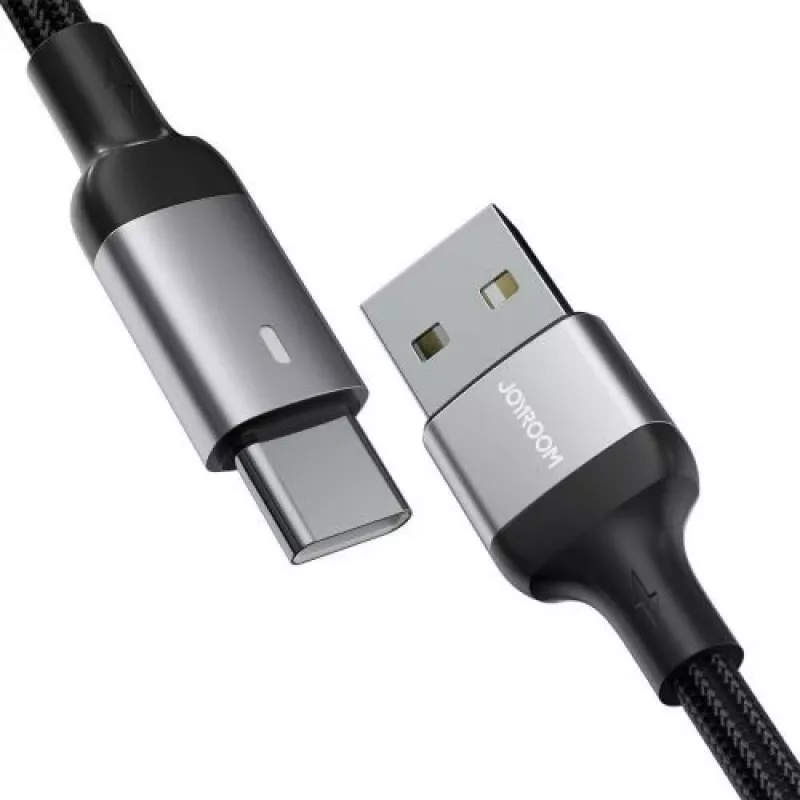 Cabo de dados JOYROOM USB-A para USB-C, 3A, 1,2m, preto (S-UC027A10)