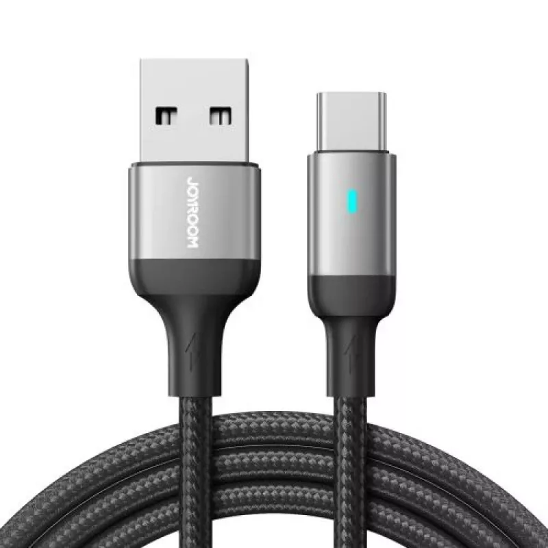 Cabo de dados JOYROOM USB-A para USB-C, 3A, 1,2m, preto (S-UC027A10)