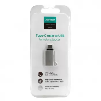 Adaptador Joyroom USB-C Macho para USB-A Fêmea Mini S-H151 Prateado