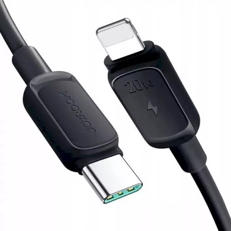 Cabo USB-C para Lightning JOYROOM Multi-Color Series A14, 20W, 480 Mbps, 1,2 m, preto (S-CL020A111B)
