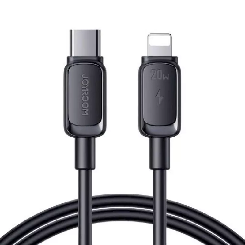 Cabo USB-C para Lightning JOYROOM Multi-Color Series A14, 20W, 480 Mbps, 1,2 m, preto (S-CL020A111B)