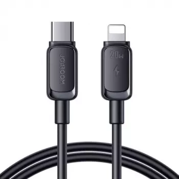 Cabo USB-C para Lightning JOYROOM Multi-Color Series A14, 20W, 480 Mbps, 1,2 m, preto (S-CL020A111B)