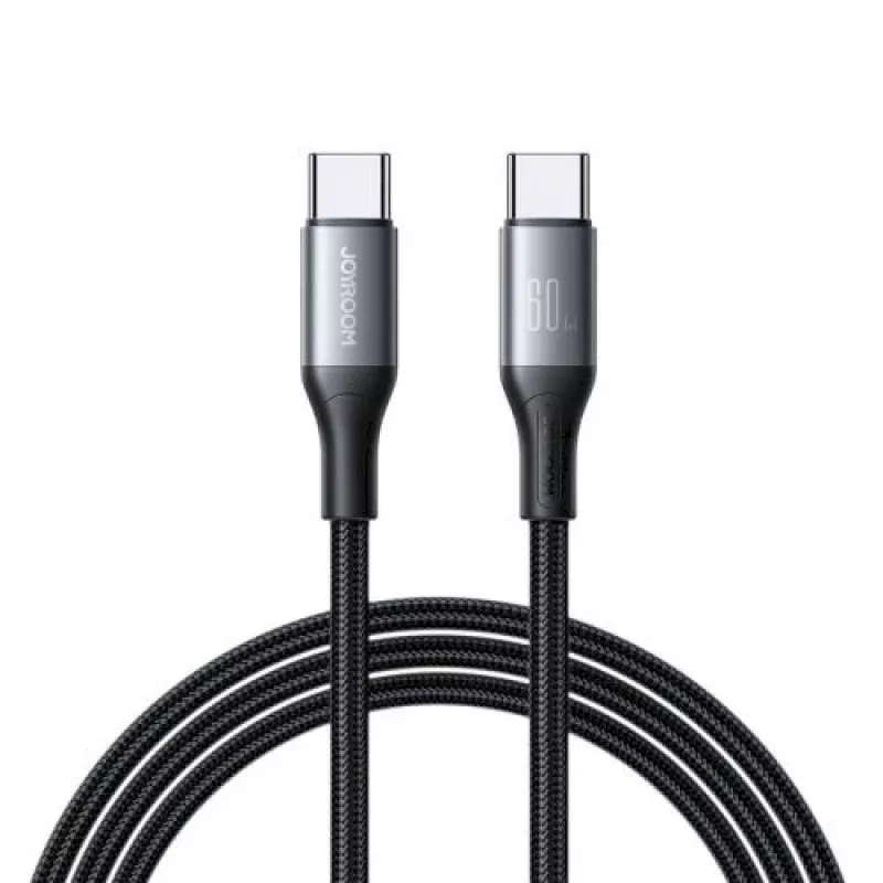 Cabo Joyroom USB-C para USB-C Flash Series A28 60W PD carregamento rápido 480Mbps sincronização de dados 2m preto