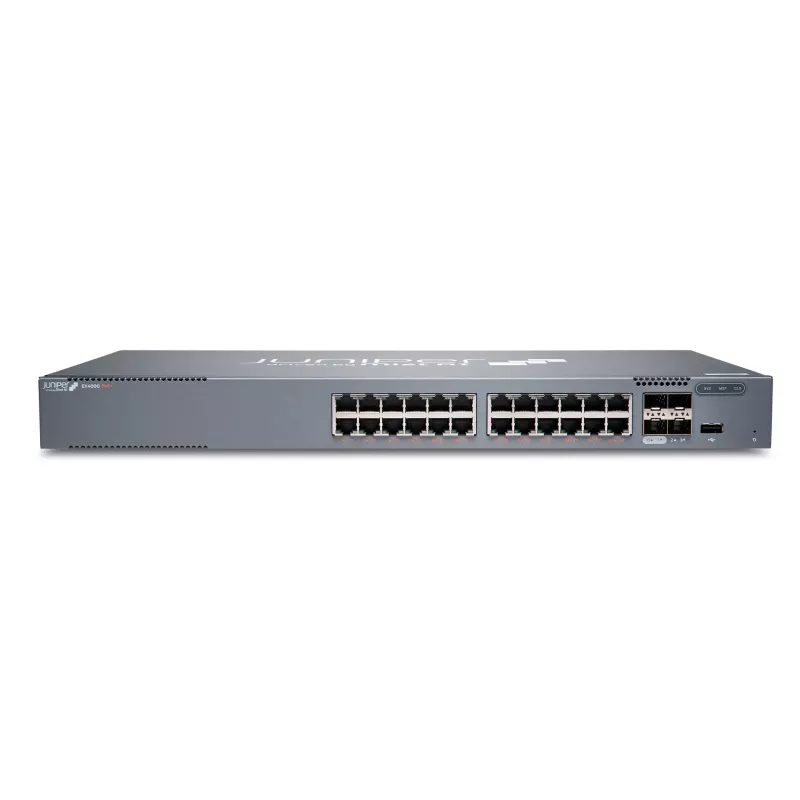 Juniper EX Series EX4000-24P Switch - L3 Gerido - 24 portas Gigabit PoE+ - 4x 10GbE SFP+ Uplinks - Montagem em rack 1U