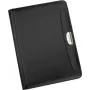 JÜSCHA Alassio MARES I Pasta de Escrita DIN A4 com Calculadora, Bloco de Notas, Bolsas para Cartões, Presilha para Caneta, FINEtouch Imitação de Pele, Preto 96086-1