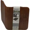 JÜSCHA Alassio VITERBO pasta de documentos com fecho de correr, pele sintética, castanho, A4, 2 presilhas para canetas, 4 compartimentos para cartões, 2 compartimentos para documentos, compartimento para calculadora, compartimento para bloco de notas, resistente a salpicos (30053)