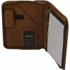 JÜSCHA Alassio VITERBO pasta de documentos com fecho de correr, pele sintética, castanho, A4, 2 presilhas para canetas, 4 compartimentos para cartões, 2 compartimentos para documentos, compartimento para calculadora, compartimento para bloco de notas, resistente a salpicos (30053)
