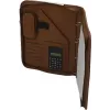 JÜSCHA Alassio VITERBO pasta de documentos com fecho de correr, pele sintética, castanho, A4, 2 presilhas para canetas, 4 compartimentos para cartões, 2 compartimentos para documentos, compartimento para calculadora, compartimento para bloco de notas, resistente a salpicos (30053)