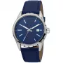JUST CAVALLI MAN JC1G082L0095 42mm relógio analógico de quartzo com mostrador azul e bracelete de pele