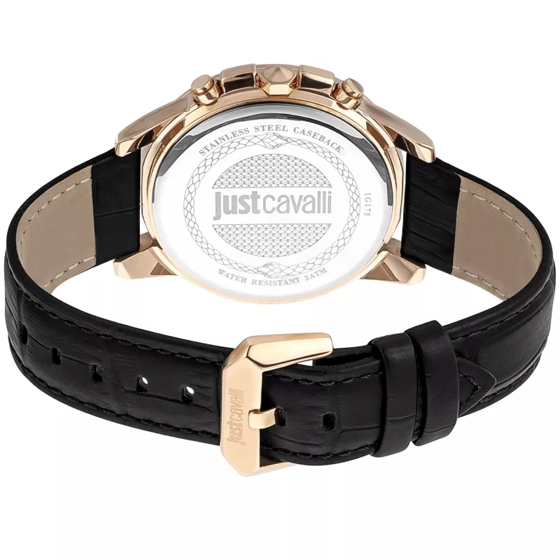 Relógio Just Cavalli Man JC1G175L0235 42 mm mostrador azul pele