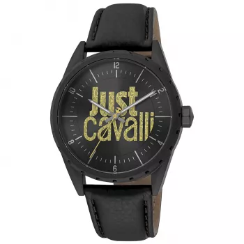 Relógio Just Cavalli Man JC1G207L0035 42mm mostrador azul pulseira de pele