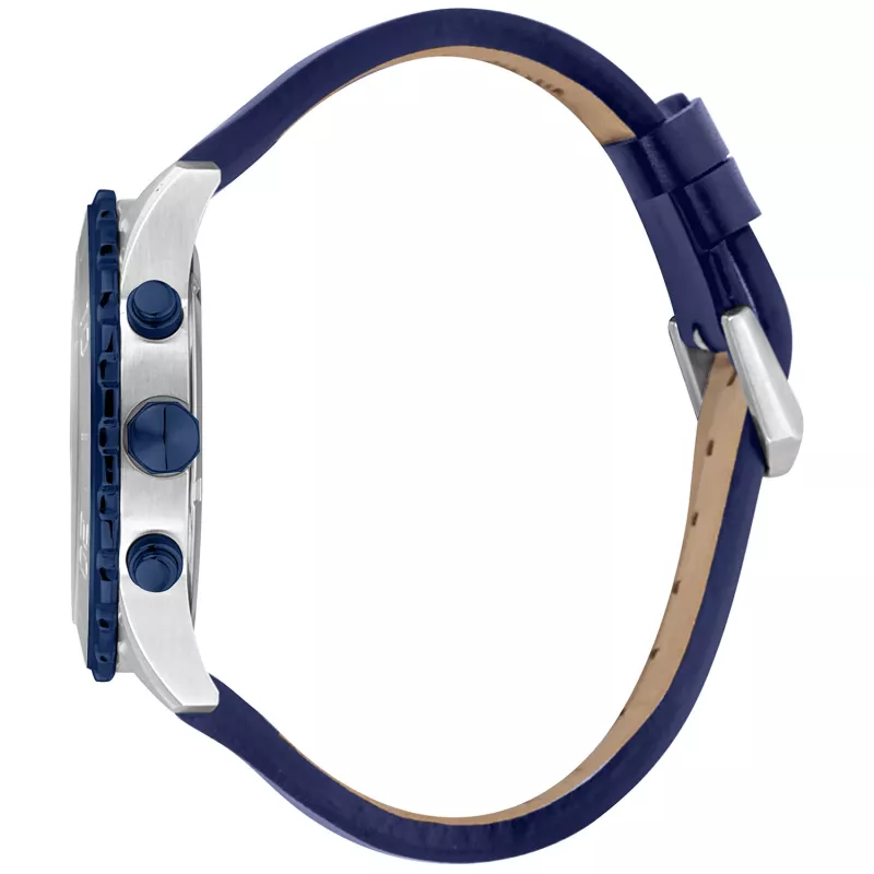 Relógio de homem JUST CAVALLI MAN JC1G214L0045 44mm mostrador azul bracelete de pele