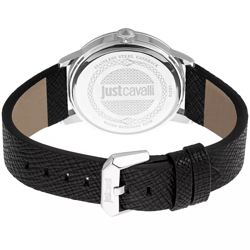 JUST CAVALLI MAN JC1G216L0015 Relógio de Quartzo 42mm Mostrador Azul Pulseira de Pele