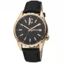 JUST CAVALLI MAN JC1G217L0035 relógio analógico de quartzo 42mm mostrador preto caixa de aço inoxidável bracelete de pele preta