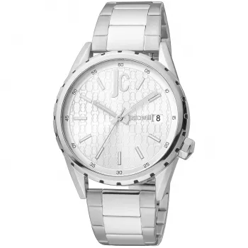 Relógio de homem JUST CAVALLI MAN JC1G217M0055 quartzo analógico 42 mm aço inoxidável mostrador azul bracelete prateado