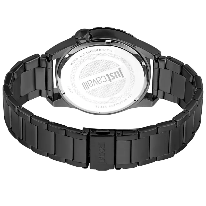 Relógio de homem JUST CAVALLI MAN JC1G217M0075 quartzo analógico 42mm bracelete de malha de aço inoxidável