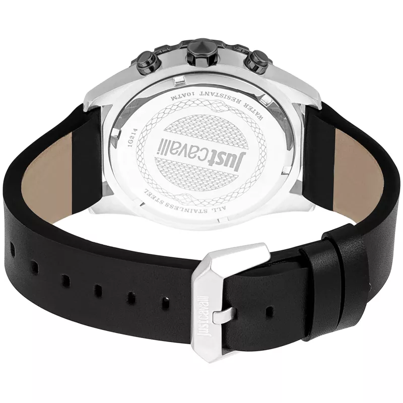 Relógio de homem JUST CAVALLI MAN JC1G214L0035 (45mm) - mostrador preto, bracelete de pele preto