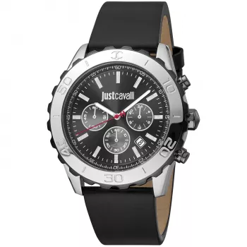 Relógio de homem JUST CAVALLI MAN JC1G214L0035 (45mm) - mostrador preto, bracelete de pele preto