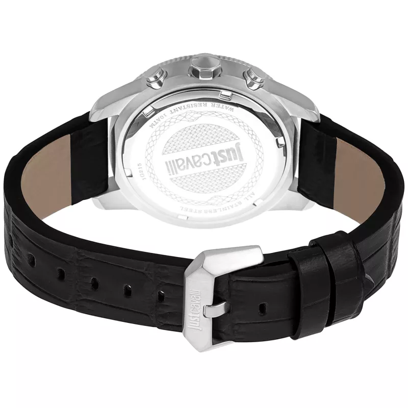 Relógio JUST CAVALLI MAN JC1G215L0015 42 mm mostrador preto bracelete de pele