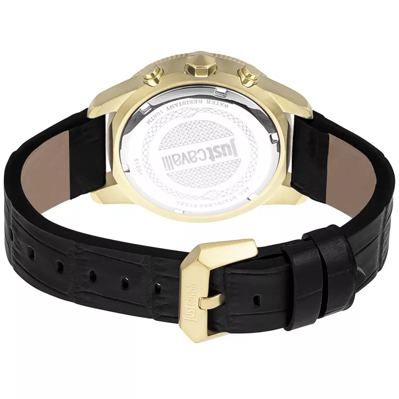 Relógio JUST CAVALLI MAN JC1G215L0025 (42mm) - mostrador preto, bracelete de pele