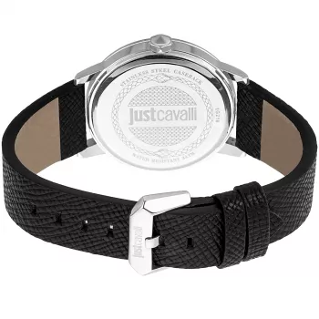 JUST CAVALLI relógio de homem analógico de quartzo JC1G216L0025 42mm caixa de aço inoxidável bracelete de pele preta