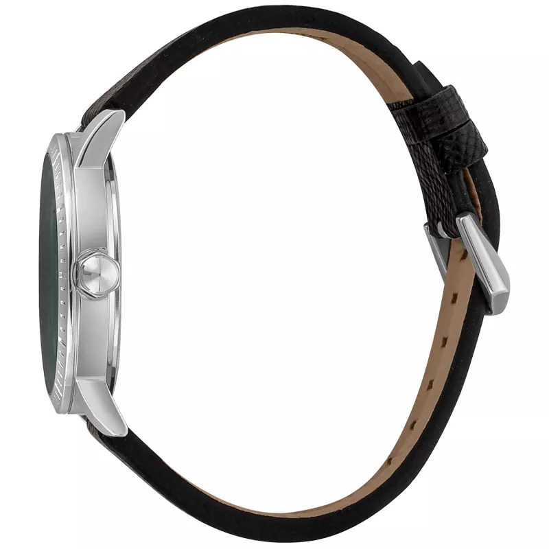 JUST CAVALLI relógio de homem analógico de quartzo JC1G216L0025 42mm caixa de aço inoxidável bracelete de pele preta