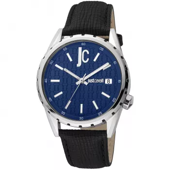 JUST CAVALLI Relógio de quartzo analógico homem JC1G217L0025 42 mm Mostrador azul Pulseira de pele azul