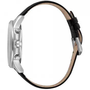 Relógio de quartzo de homem JUST CAVALLI JC1G175L0215 42mm mostrador azul bracelete de pele