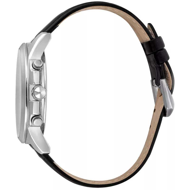 Relógio de quartzo de homem JUST CAVALLI JC1G175L0215 42mm mostrador azul bracelete de pele